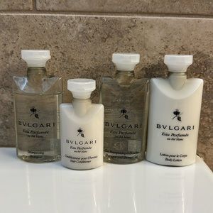 BVLGARI Bulgari Travel Set of 4 Shampoo Conditioner Lotion Body Wash New